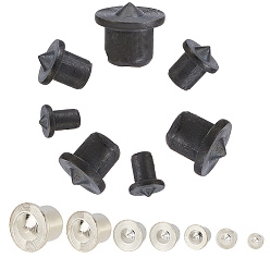 Черный Цвет Металла & Цвет Нержавеющей Стали 16шт. 2 цвета штифты из углеродистой стали, стержни для деревообработки, для мебельных инструментов, металлический черный & цвет нержавеющей стали, 1.1~1.5x1~1.8 см, 8 шт / цвет