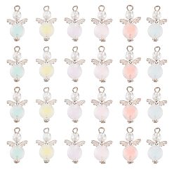(52) Непрозрачная лаванда 6 наборы подвесок из прозрачного акрилового сплава в виде ангела, волшебные чары, с посеребренной металлической фурнитурой в тон цвета, разноцветные, 23x14x6 мм, отверстие : 3 мм, 6 шт / комплект