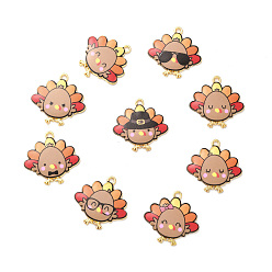 (52) Непрозрачная лаванда Милые подвески из сплава с принтом, золотой свет, без кадмия, без никеля и без свинца, очарование индейки, разноцветные, 26x26x2 мм, отверстие : 2 мм