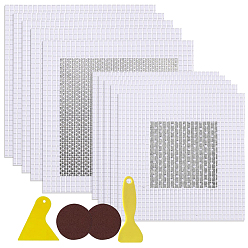 Mixed Color DIY Repair Tools Kits, including Plastic Scraper, Aluminum Drywall Repair Patches, Sanding Sheets, Mixed Color