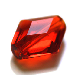 Красный Имитация Австрийские кристаллические шарики, класс AAA, граненые, двухконусные, красные, 14x12x6 мм, отверстие : 0.9~1 мм