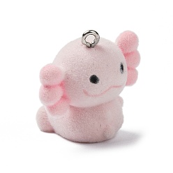 Dinosaur Подвески из непрозрачной смолы, с платиновыми тоновыми железными петлями, динозавр, 25x26x21 мм, отверстие : 1.8 мм