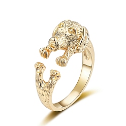 Золотой Латунные манжеты для женщин и мужчин, пекинская собака, золотые, размер США 8 (18.1 мм)