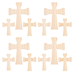 Cross Поднос из дерева, для сервировки завтрака, закуски, сыр, чай, кофе, крестик, 75~125x57~95x18 мм, 3 стиль, 4 шт / стиль, 12 шт / комплект