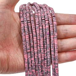 Бледно-фиолетовый Красный Окрашенные синтетические бирюзовые бусы нити, Плоский круглый / диск, матовые, Heishi бусы, бледно-фиолетовый красный, 4x2~2.5 мм, отверстие : 0.8~0.9 мм, около 161~164 шт / нитка, 14.96''~15.12'' (38~38.4 см)