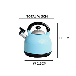 Светло-Голубой Миниатюрный заварочный чайник из окрашенного сплава, для кукольных аксессуаров, притворяющихся опорными украшениями, Небесно-голубой, 30x30 мм