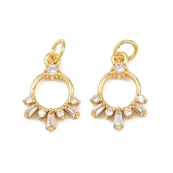 Настоящее золото 18K Латунные микро проложить кубического циркония подвески, долговечный, стойки покрытие, с целью перехода в кольце, реальный 18 k позолоченный, 15.5x11x2.5 мм