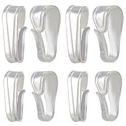 Серебро 20 шт. 2 размер 925 застежки-кнопки из стерлингового серебра, с печатью 925, серебряные, 7~8x3~4x2.5 мм, отверстие : 2~2.5x5.5~6.5 мм, 10шт / размер