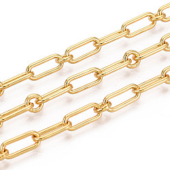 Золотой Латунные овальные звенья цепи, пайки, с катушкой, золотые, 9.5x4x1 мм, около 32.81 футов (10 м) / рулон