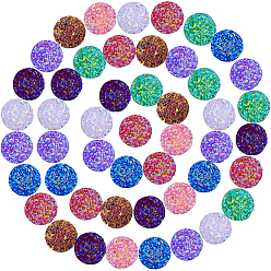 Mixed Color Resin Cabochons, Imitation Druzy Agate, Flat Round, Mixed Color, 12x3mm