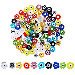 (52) Непрозрачная лаванда 150шт 10цвета ручной работы бусины лэмпворк от сглаза, цветок, разноцветные, 6~7x6~7.5x3 мм, отверстие : 0.7 мм, 15 шт / цвет