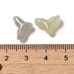 Otro Jade Cuentas de jade nefrita natural, perlas de media perforados, cola de pescado, 10x13.5x5 mm, agujero: 0.8 mm