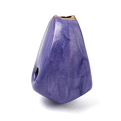Slate Blue 304 Stainless Steel Enamel Beads, Vase Shape, 3 Hole Guru Beads, Golden, Slate Blue, 17x11.5x10.5mm, Hole: 2.5mm