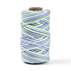 Светлый Стально-синий Сегментированный окрашенный поликоттоновый макраме-шнур, декоративные нитки, для поделок ремесел, упаковка подарков и изготовление ювелирных изделий, светло-стальной синий, 3~4x2~3 мм, около 21.87 ярдов (20 м) / рулон