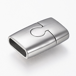 Нержавеющая Сталь Цвет Устойчивы к потускнению 304 магнитные застежки из нержавеющей стали с вклеиваемыми концами, матовая поверхность, прямоугольные, цвет нержавеющей стали, 18.5x12.5x6 мм, отверстие : 3x10 мм