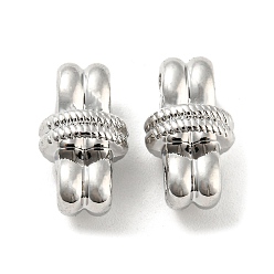 Platinum Rack Plating Alloy Knot Connector Charms,  Lead Free & Cadmium Free & Nickel Free, Platinum, 14.5x8x7mm, Hole: 2.7mm