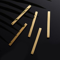 Золотой 304 подвески из нержавеющей стали с четырехсторонней гравировкой, зеркальная полировка, подвески для литературного искусства, зеркальная полировка, пустые теги тиснения, бар, золотые, 50x5x5 мм, отверстие : 2 мм