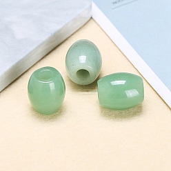 Зеленый Авантюрин Натуральный зеленый авантюрин европейский бисер, бусины из бисера с большими отверстиями, баррель, 18x16 мм, отверстие : 6 мм