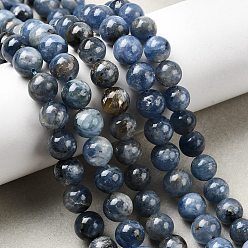 Васильковый Натуральный кианитовые бисер пряди, круглые, васильковый, 8 мм, отверстие : 0.8 мм, около 51 шт / нитка, 15.51'' (39.4 см)