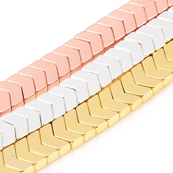 (52) Непрозрачная лаванда Гальванические немагнитная синтетический гематит бисер пряди, стрелка, разноцветные, 5.5x8x3 мм, отверстие : 1 мм, около 114 шт / нитка, 16.14 дюйм (41 см)