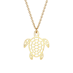 Настоящее золото 18K 304 из нержавеющей стали ожерелье, оригами черепаха, реальный 18 k позолоченный, 17.72 дюйм (45 см)
