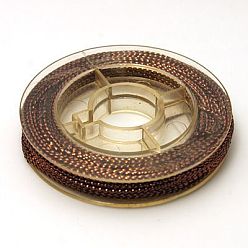 Кокосово-Коричневый Плетеная неэластичная нить для бисероплетения, металлическая нить, вышивка нитью, кокосового коричневый, 0.6 мм, около 10.93 ярдов (10 м) / рулон