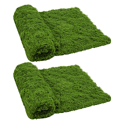 Dark Olive Green Polyester Artificial Moss Ornament, Simulated Plant, Miniature Landscape Decorations, Square, Dark Olive Green, 1000x1000x5mm