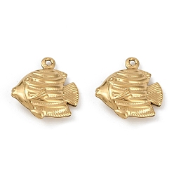 Fish Океан 304 подвески из нержавеющей стали, золотые, рыба, 18x17.5x6 мм, отверстие : 1.2 мм