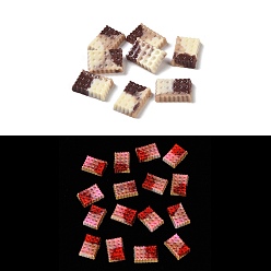 Rectangle Светящаяся смола декодирует кабошоны, светится в темноте, печенье, прямоугольные, 10.5x7.5x2 мм