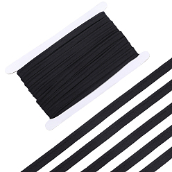 Черный 20m полиэстеровые обвязочные ремни, с картонной карточкой-дисплеем, для полоски сумки и аксессуаров для волос, чёрные, 3/8 дюйм (11 мм), около 109.36 ярдов (100 м) / комплект