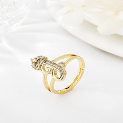 Letter J Латунные микро проложить пальцев кольца кубического циркония, без кадмия, без никеля и без свинца, для женщин, буква J, размер США 3 (14 мм)