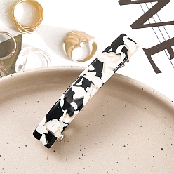 Белый Прямоугольные заколки для волос из ацетата целлюлозы, аксессуары для волос для женщин и девочек, белые, 13x82 мм