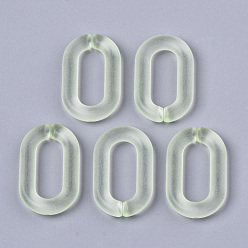 Aquamarine Transparent Acrylic Linking Rings, Quick Link Connectors, for Cable Chains Making, Oval, Frosted, Aquamarine, 27x16.5x4mm, Inner Diameter: 18x8mm