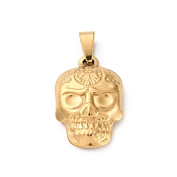 Золотой 201 подвески из нержавеющей стали, очарование черепа, вакуумное покрытие pvd, золотые, 24x16.5x5 мм, отверстие : 7x3 мм