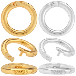 (52) Непрозрачная лаванда 6 шт. 2 цвета 925 соединительное кольцо из стерлингового серебра, Открытый круглый штамп с 925 и двусторонняя замшевая салфетка для полировки серебра, разноцветные, 10x1.5 мм, внутренний диаметр: 6.5 мм, 15 датчик