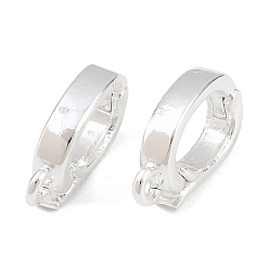 Серебро Латунный усилитель укороченный кулон залог, навесные поручительства, без кадмия и без свинца, с петлей, стойки покрытие, долговечный, серебряные, 10x6x2 мм, отверстие : 1 мм