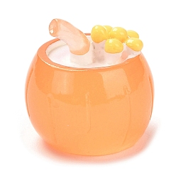 Легкий Лосось Милые украшения из светящейся смолы, светится в темноте, микроландшафтное оформление, пить, светлый померанцевый, 23x22 мм