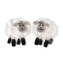 Альпака Подвески из акрилового сплава, ягненок, альпака, 45x38x4.5 мм, отверстие : 1 мм