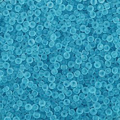 Темно-бирюзовый Матовые цветные стеклянные бусины, рондель, темные бирюзовый, 2 мм, отверстие : 1 мм, о 660 шт / комплект