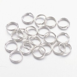 Серебро Железные разрезные кольца, кольца с двойной петлей, без кадмия и без свинца, серебряный цвет гальваническим, 8x1.4 мм, около 6.6 мм внутренним диаметром, Около 7000 шт / 1000 г