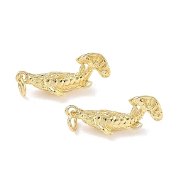 Золотой Латунные подвески, форма рыбы, без свинца и без кадмия, долговечный, стойки покрытие, с целью перехода в кольце, золотые, 22.5x10.5x6.5 мм, отверстие : 3.3 мм