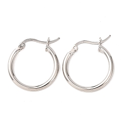 Платина Серьги-кольца из стерлингового серебра 925 с родиевым покрытием, платина, 18x2 мм