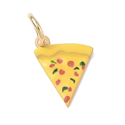 Pizza 304 нержавеющей стальной эмали подвески, золотые, желтые, пицца, 14x10.5x1.5 мм, Перейти кольцо: 6x0.8 мм, 4.5 мм внутренним диаметром