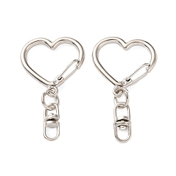Платина Поворотные застежки из цинкового сплава и железа, сердце, платина, 44 мм