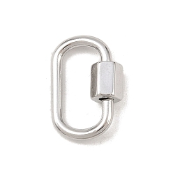 Платина Латунные подвески с карабином, долговечный, без свинца и без кадмия, стойки покрытие, овальные, платина, 19x12.5x2 мм