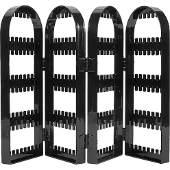 Черный Пластиковые складные экраны для сережек PS с 4 складными панелями, подвесной держатель для органайзера для украшений, форма арки, чёрные, 43.8x2x28 см