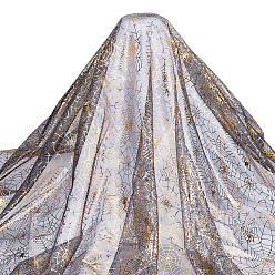 Золотистый Полиэстеровая сетчатая ткань на тему Хэллоуина, аксессуары, шаблон паутины, золотые, 1500 мм