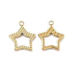 Real 14K Gold Plated Ion Plating(IP) 304 Stainless Steel Pendant Rhinestone Settings, Star Charm, Real 14K Gold Plated, 14x12x2mm, Hole: 1.5mm, Fit For 1mm Rhinestone