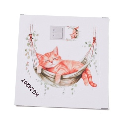 Cat Shape Самоклеящиеся водонепроницаемые наклейки из ПВХ с изображением животных, наклейки, форма кошки, 112~120x113~120x0.2 мм