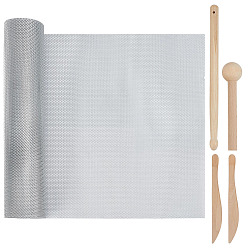 BurlyWood 1baqueta de madera de cabeza redonda de 1 pieza, accesorios de instrumentos musicales, con 2piezas de herramientas para dar forma a los pies, 1Palo de masaje de madera de una pieza y 1láminas de aluminio de una pieza, burlywood, 3000x300x0.25 mm, agujero: 3x4 mm